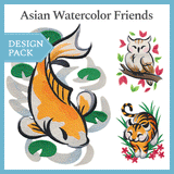 A Asian Watercolor Friends Design Pack