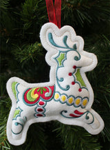 Christmas Reindeer Ornament (In-the-Hoop)