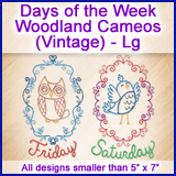 A Days of the Week Woodland Cameos (Vintage) Design Pack