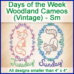 A Days of the Week Woodland Cameos (Vintage) Design Pack