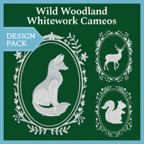 A Wild Woodland Whitework Cameos Design Pack