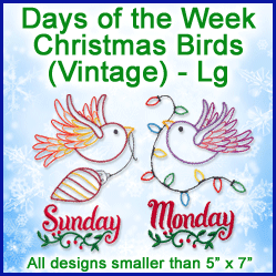 A Days of the Week Christmas Birds (Vintage) Design Pack