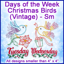 A Days of the Week Christmas Birds (Vintage) Design Pack