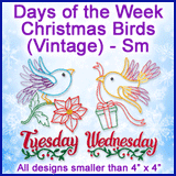 A Days of the Week Christmas Birds (Vintage) Design Pack