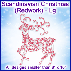 A Scandinavian Christmas (Redwork) Design Pack