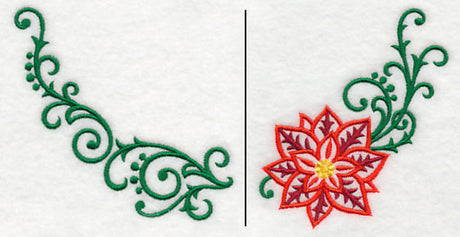 Filigree Poinsettia Neckline (Crewneck) (Split)
