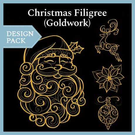 A Christmas Filigree (Goldwork) Design Pack