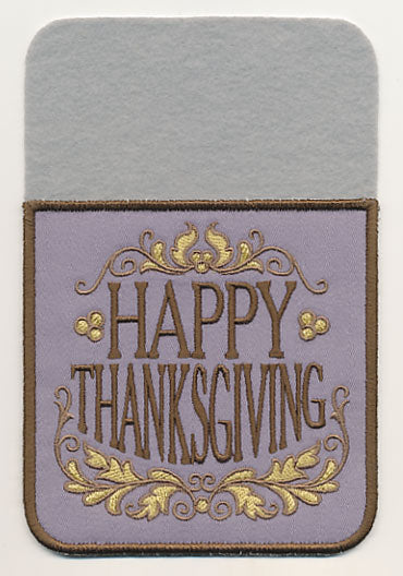 Happy Thanksgiving Elegance Silverware Holder (In-the-Hoop)