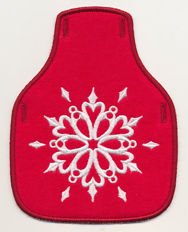 Christmas Snowflake Stamp Bottle Apron (In-the-Hoop)