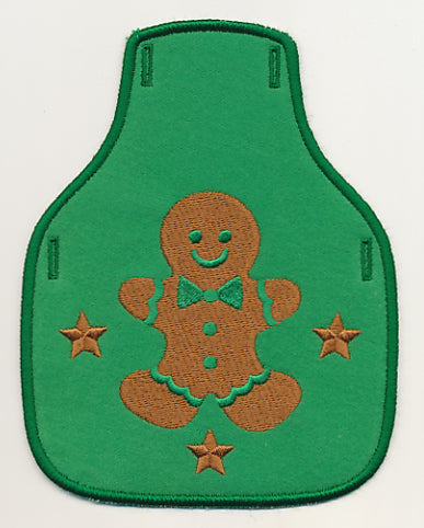 Christmas Gingerbread Stamp Bottle Apron (In-the-Hoop)