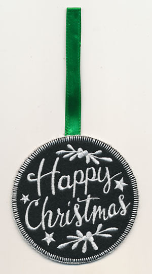 Happy Christmas Ornament (In-the-Hoop)