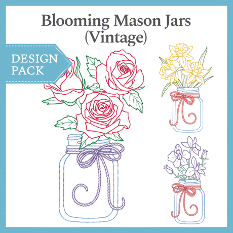 A Blooming Mason Jars (Vintage) Design Pack