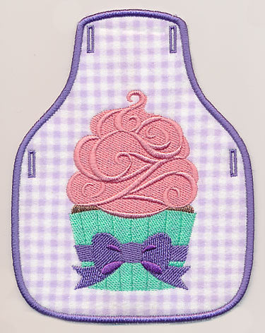 Happy Birthday Cupcake Bottle Apron (In-the-Hoop)