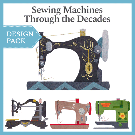 A Sewing Machines Through the Decades Design Pack