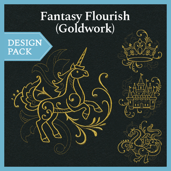 A Fantasy Flourish (Goldwork) Design Pack