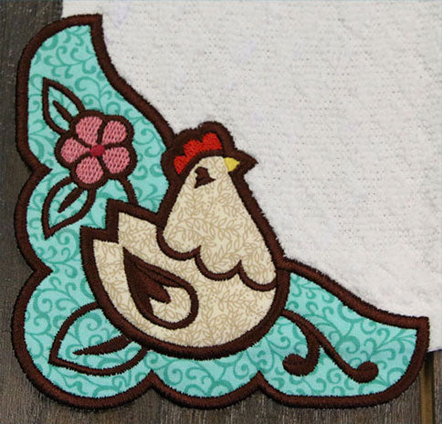 Country Cluck Corner - Left (Edgy Applique)