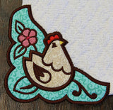 Country Cluck Corner - Left (Edgy Applique)
