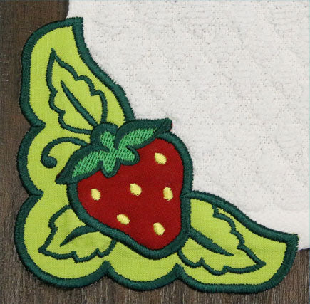 Country Strawberry Corner - Left (Edgy Applique)