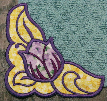 Country Tulip Corner - Left (Edgy Applique)