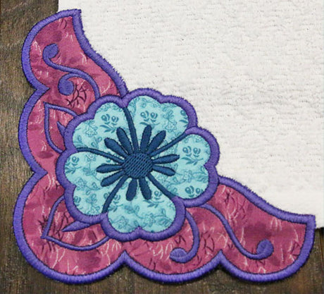Country Flower Corner - Left (Edgy Applique)