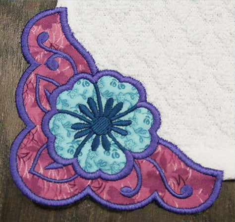 Country Flower Corner - Left (Edgy Applique)