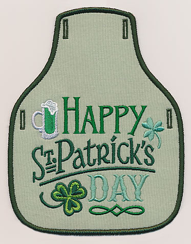 Happy St. Patrick's Day Bottle Apron (In-the-Hoop)