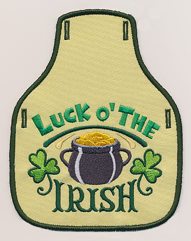 Luck o' the Irish Bottle Apron (In-the-Hoop)