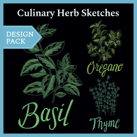 A Culinary Herb Sketches Design Pack