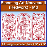 A Blooming Art Nouveau II (Redwork) Design Pack