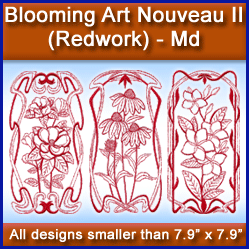 A Blooming Art Nouveau II (Redwork) Design Pack