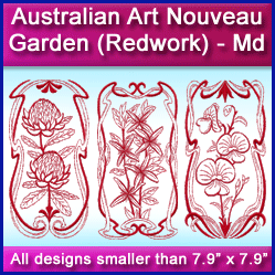 A Australian Art Nouveau Garden (Redwork) Design Pack