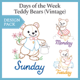 A Days of the Week Teddy Bears (Vintage) Design Pack