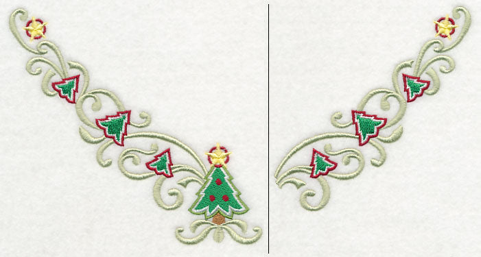 Christmas Tree Swirls Neckline (V-Neck) (Split)