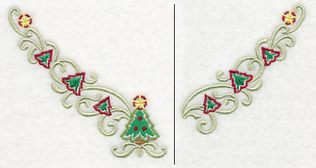 Christmas Tree Swirls Neckline (V-Neck) (Split)