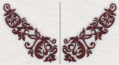 Damask Pumpkins Neckline (V-Neck) (Split)