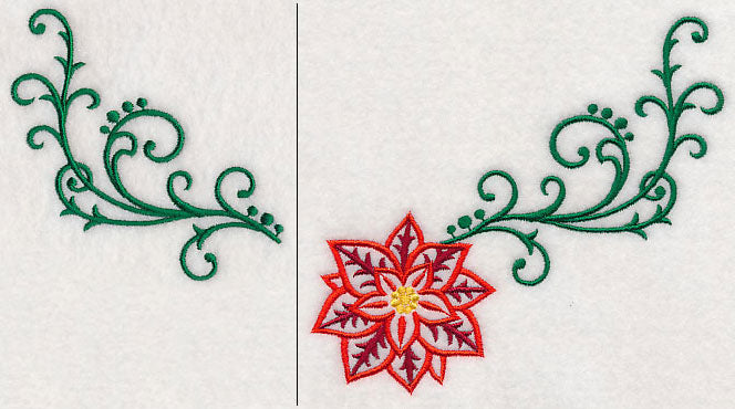 Filigree Poinsettia Neckline (V-Neck) (Split)