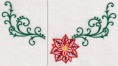 Filigree Poinsettia Neckline (V-Neck) (Split)