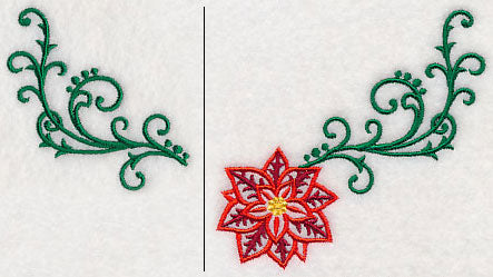 Filigree Poinsettia Neckline (V-Neck) (Split)