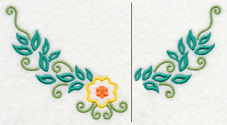 Floral Fashion Neckline (V-Neck) (Split)