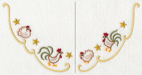 Hens and Roosters Neckline (V-Neck) (Split)