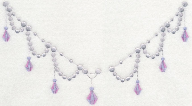 Jewels and Beads Neckline (V-Neck) (Split)