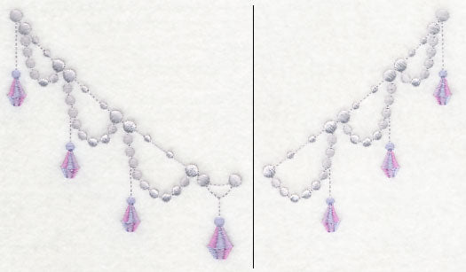 Jewels and Beads Neckline (V-Neck) (Split)