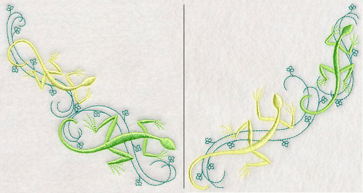 Leaping Lizards Neckline (V-Neck) (Split)