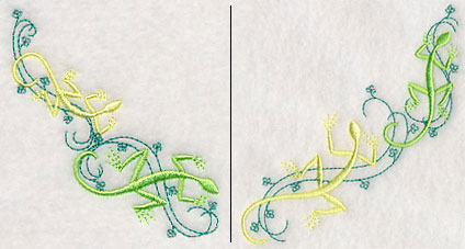 Leaping Lizards Neckline (V-Neck) (Split)