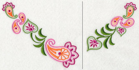 Leafy Paisley Neckline (V-Neck) (Split)