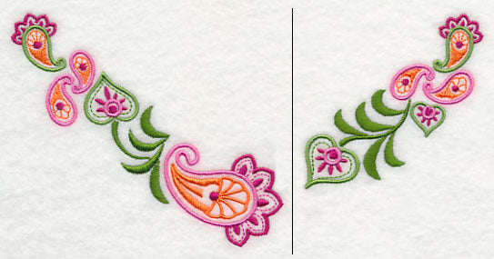 Leafy Paisley Neckline (V-Neck) (Split)