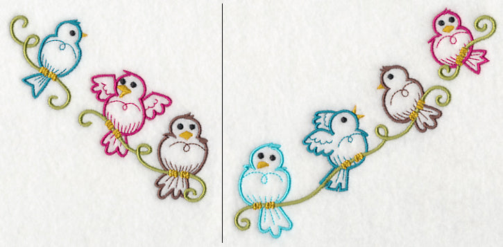 Perching Birds Neckline (V-Neck) (Split)