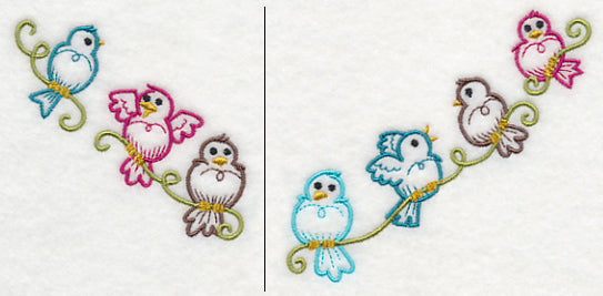 Perching Birds Neckline (V-Neck) (Split)