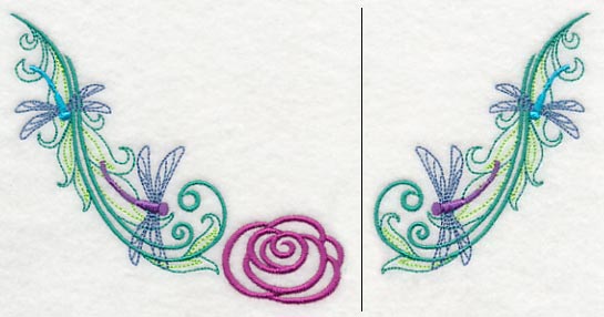 Rosy Dragonfly Neckline (V-Neck) (Split)