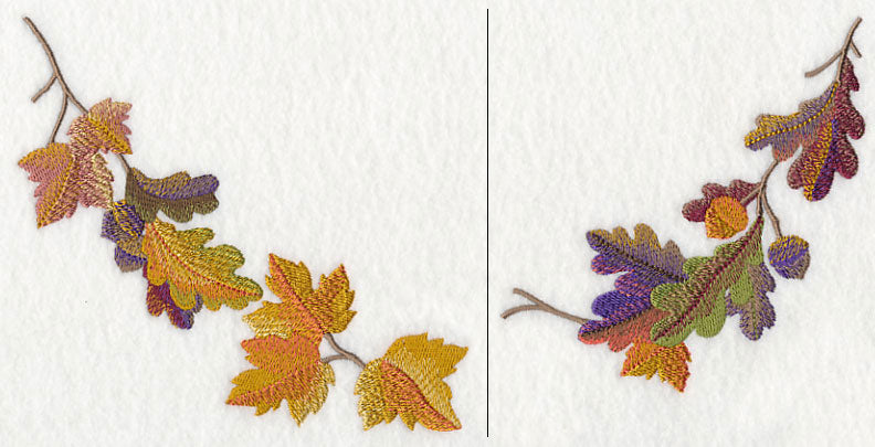 Autumn Leaves in Watercolor Neckline (V-Neck) (Split)